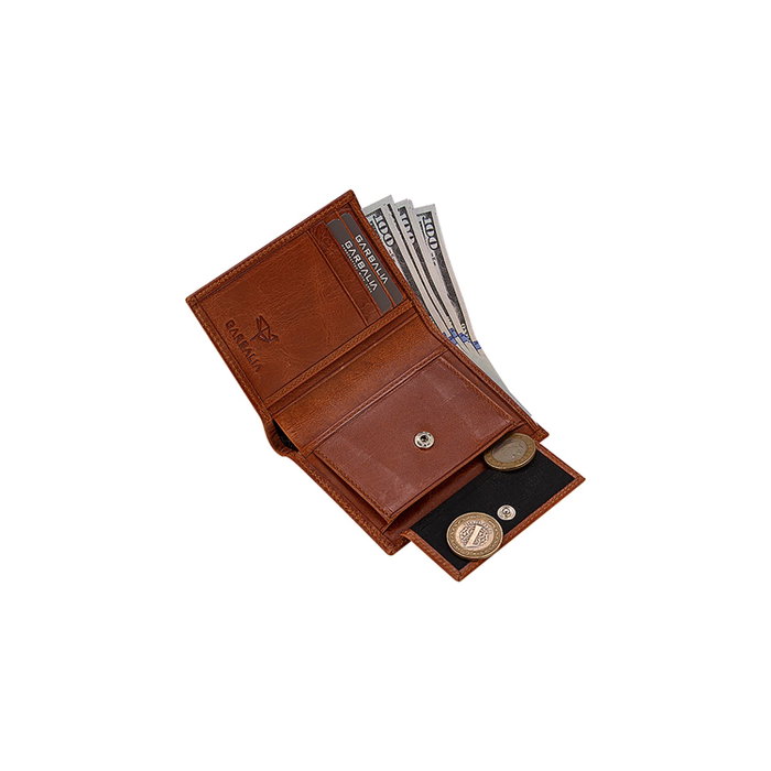 Zoozie Bags Cartera Hombre Piel Auténtica Tostada 10.7x2x8.6 cm